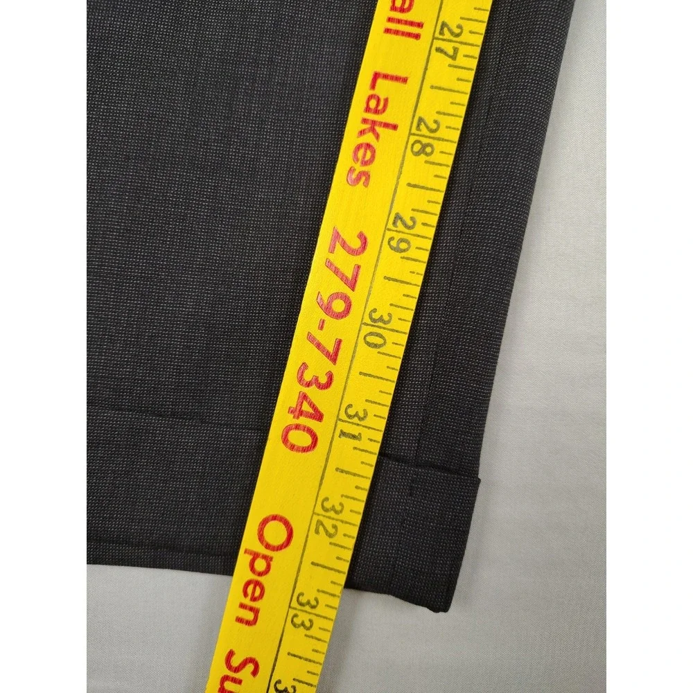 Jos A Bank Men's 48L 44x32 Charcoal 100% Wool 2 Piece Suit Pants Pleated Cuffed